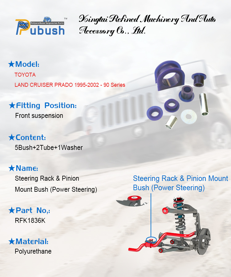 Steering Rack & Pinion Mount PU Bush (Power Steering) for TOYOTA LAND ...